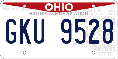 OH license plate GKU9528