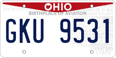OH license plate GKU9531