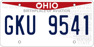 OH license plate GKU9541