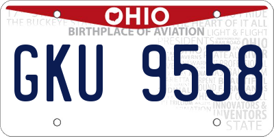 OH license plate GKU9558