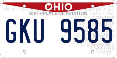 OH license plate GKU9585