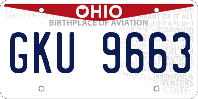 OH license plate GKU9663