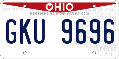 OH license plate GKU9696