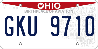 OH license plate GKU9710