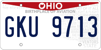 OH license plate GKU9713