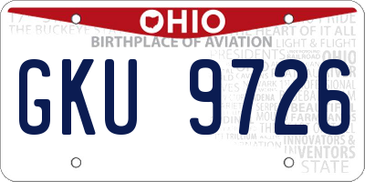 OH license plate GKU9726