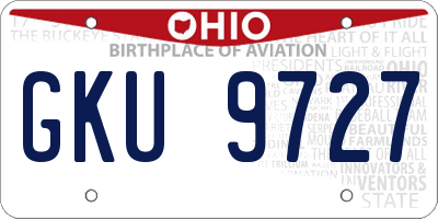 OH license plate GKU9727