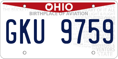 OH license plate GKU9759