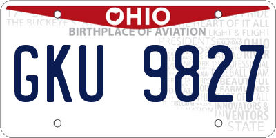 OH license plate GKU9827
