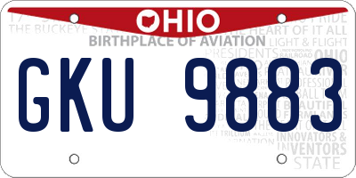 OH license plate GKU9883