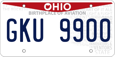 OH license plate GKU9900