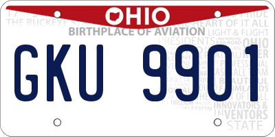 OH license plate GKU9901