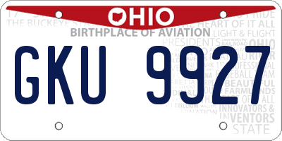 OH license plate GKU9927