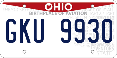 OH license plate GKU9930