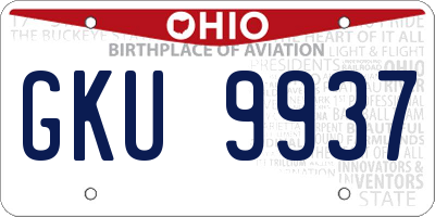 OH license plate GKU9937