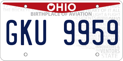 OH license plate GKU9959
