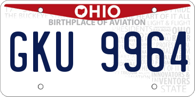 OH license plate GKU9964