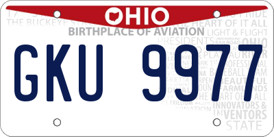 OH license plate GKU9977