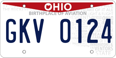 OH license plate GKV0124