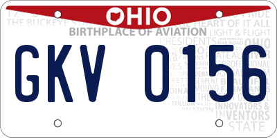 OH license plate GKV0156