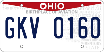 OH license plate GKV0160