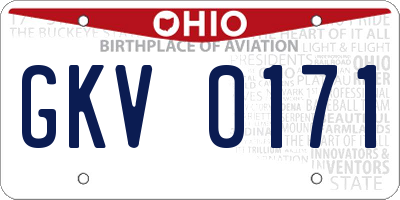 OH license plate GKV0171