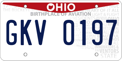 OH license plate GKV0197