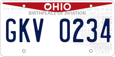 OH license plate GKV0234
