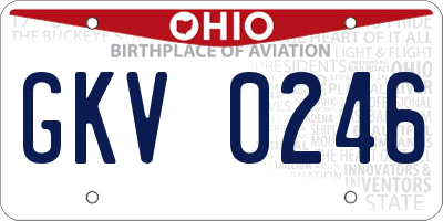 OH license plate GKV0246