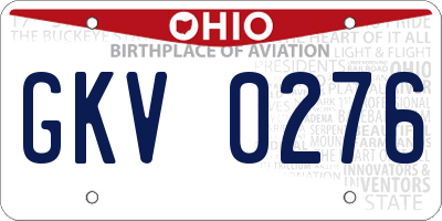 OH license plate GKV0276