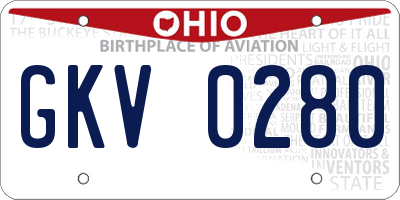 OH license plate GKV0280