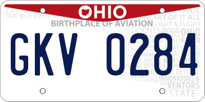 OH license plate GKV0284