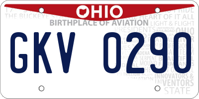 OH license plate GKV0290