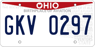 OH license plate GKV0297