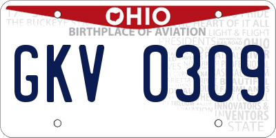 OH license plate GKV0309