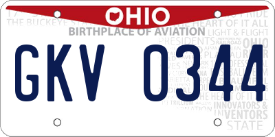 OH license plate GKV0344
