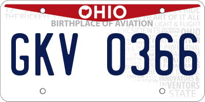 OH license plate GKV0366