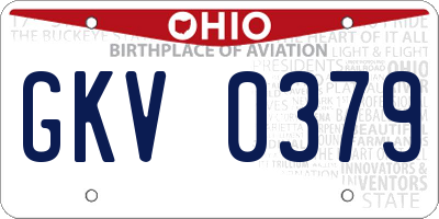 OH license plate GKV0379