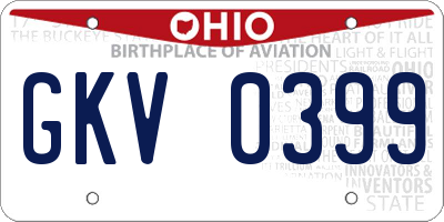 OH license plate GKV0399