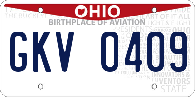 OH license plate GKV0409