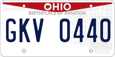 OH license plate GKV0440