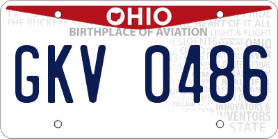 OH license plate GKV0486