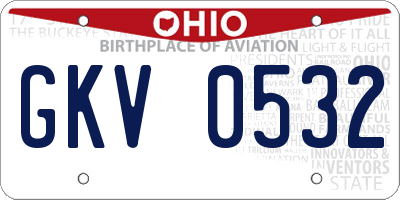 OH license plate GKV0532
