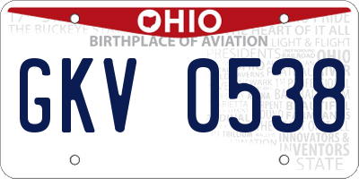 OH license plate GKV0538