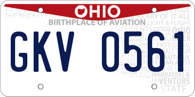 OH license plate GKV0561