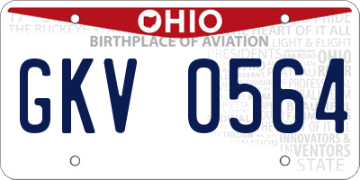 OH license plate GKV0564