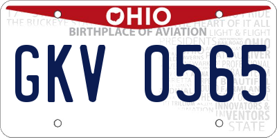 OH license plate GKV0565