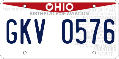 OH license plate GKV0576