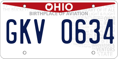 OH license plate GKV0634