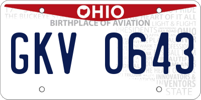 OH license plate GKV0643